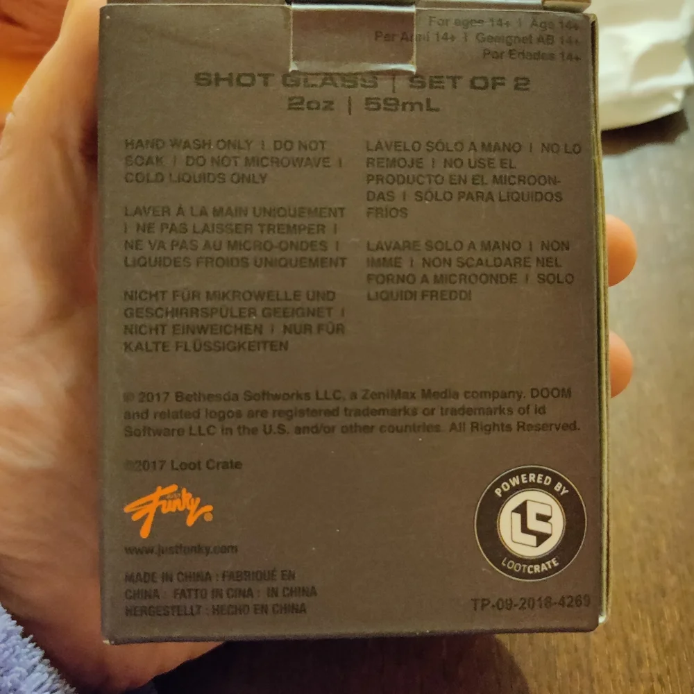 DOOM shot glass set NIB